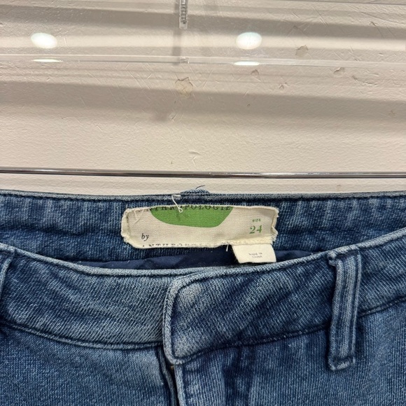 Anthropologie Pilcro Denim Effect Knit Trousers Size 24 Cotton - Picture 5 of 9